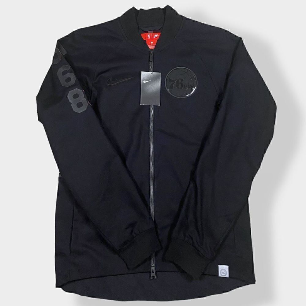 Nike Philadelphia 76ers Modern Varsity Jacket Black Mens size Small 860826-010